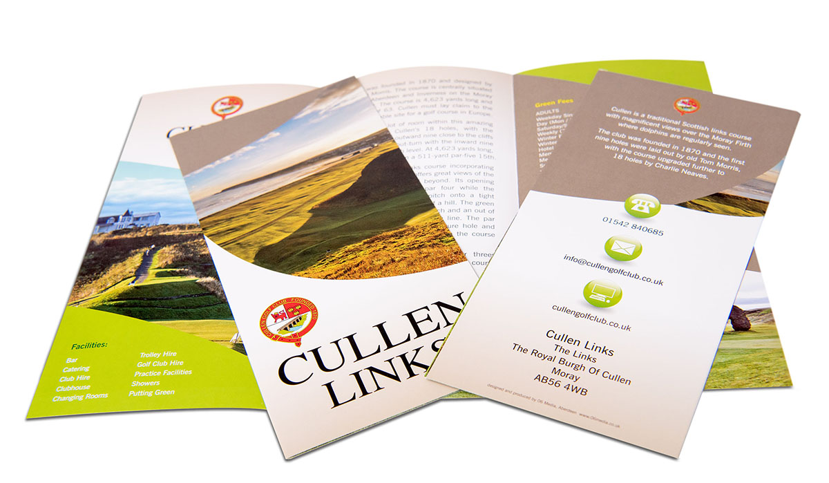 Cullen Links Golf Club leaflets